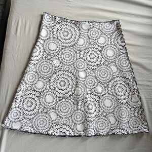 Haystacks White Doily Jacquard Knit Bias Skirt  Women's Size Medium